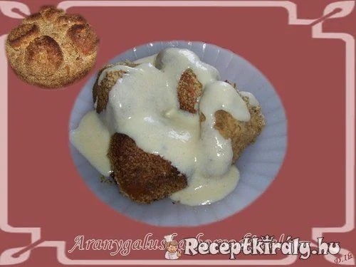 Aranygaluska tortaformában borsóddal