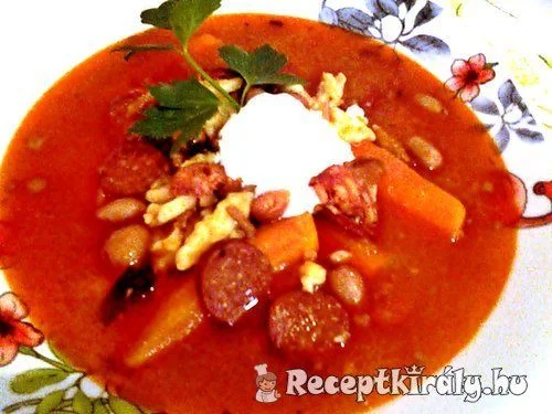 Bableves kolbásszal recept
