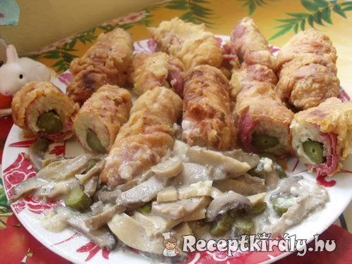 Burgonyapürével töltött tarja gombamártással recept