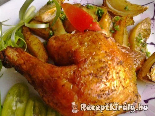 Chilis borsos csirke egészben sütve recept