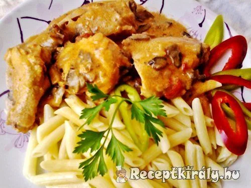 Csirkepaprikás gombával recept