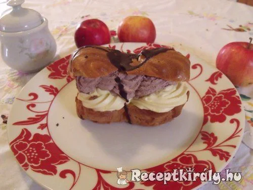 Eclaire fánk vaníliás és csokoládés krémmel