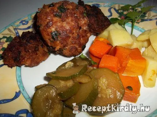 Fasírt krumplival cukkinival sült sütőtökkel recept