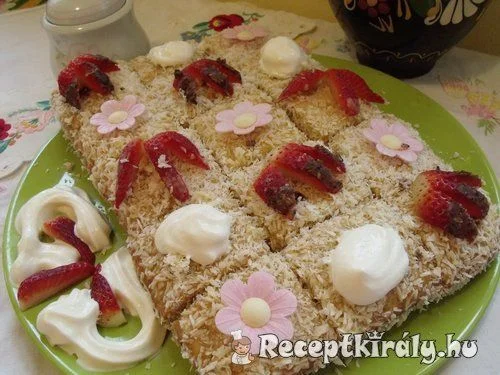 Fehér csokoládés kókuszos süti