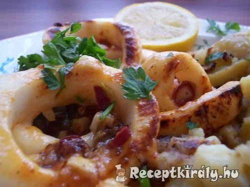 Fokhagymás tintahalkarikák recept