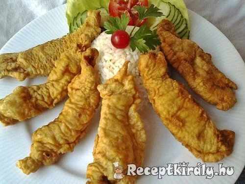 Fűszeres csirkecsíkok párizsi bundában recept