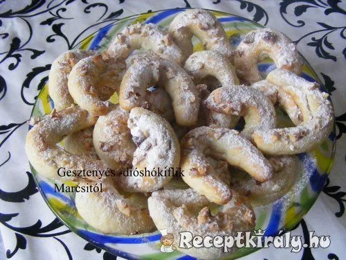 Gesztenyés diós kifli recept