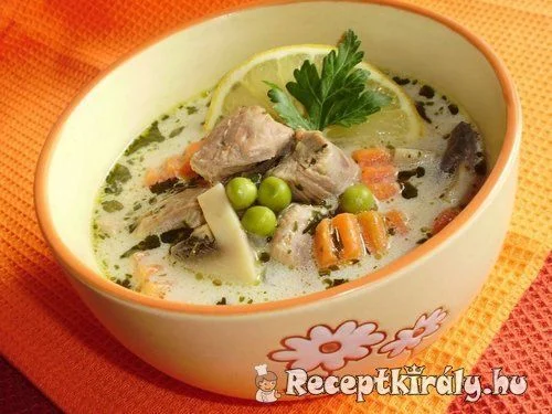 Gombás sertés becsinált leves recept