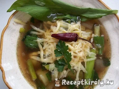 Hagymaleves medvehagymával fehérborral sajttal recept