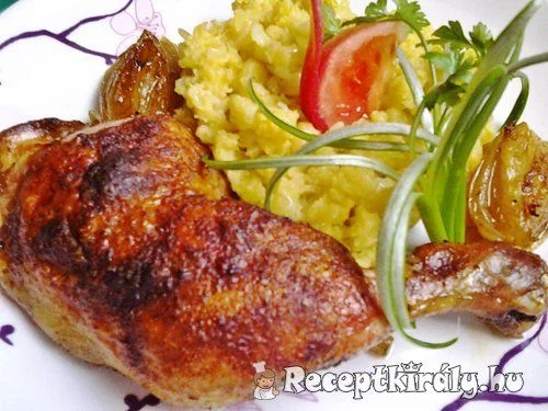 Hagymás sült csirkecomb recept