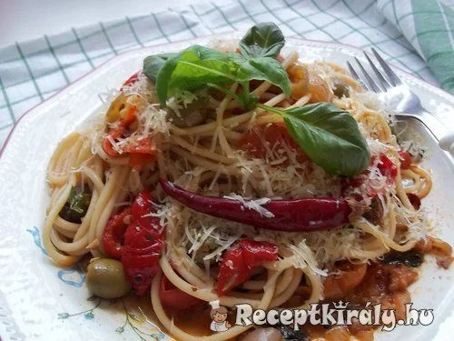Lecsó spagettivel recept