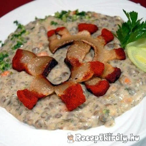 Lencsefőzelék szalonnával recept
