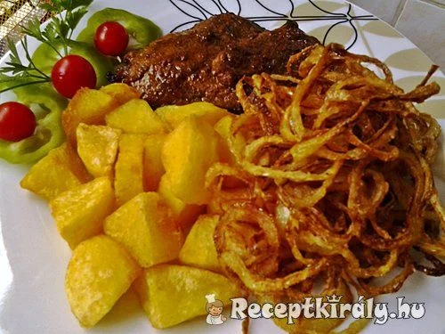 Mustáros sertésszelet ropogós hagymával