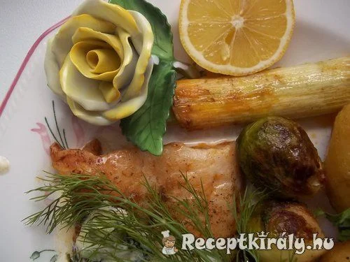 Pangasius grillezve zöldségekkel kapros mártással recept