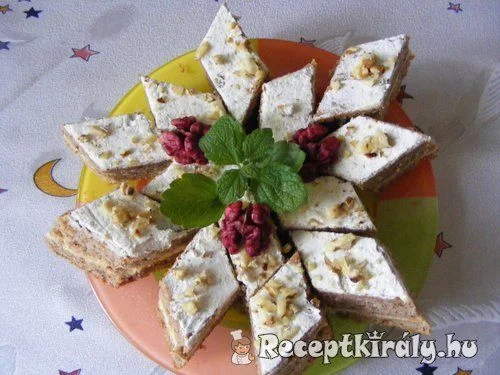 Piros diós szelet recept