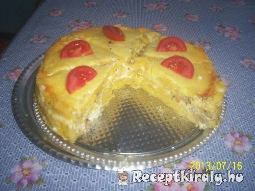 Puliszka torta túróval és szalonnával