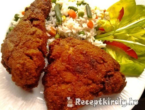 Rántott csirkecomb rozsos bundában recept