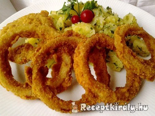 Rántott hagymakarikák fűszeres bundában recept