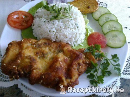 Szezámmagos rántott karaj medvehagymával