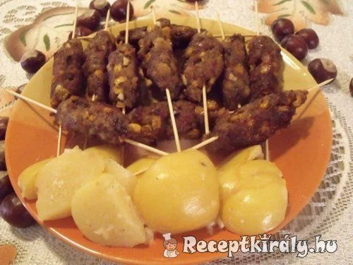 Roppanós sertéskebab kukoricával