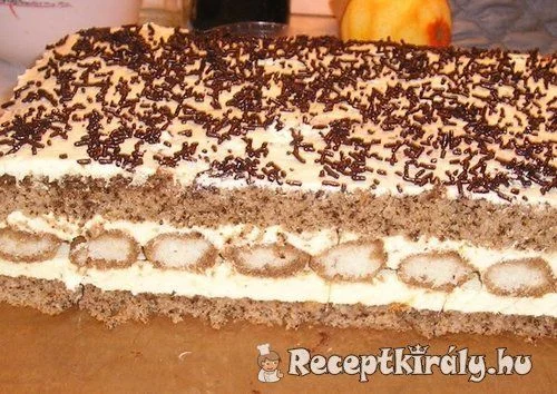 Rumos kávés diós kocka recept