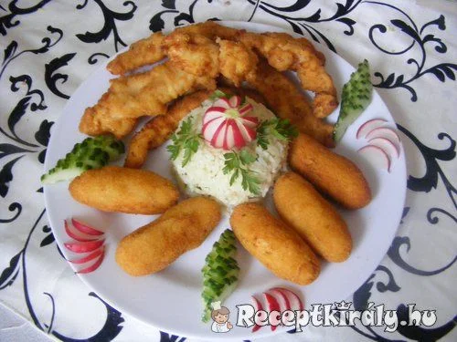Sajtos csirkemell csíkok recept