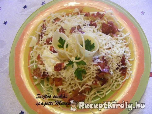 Sonkás sajtos spagetti recept