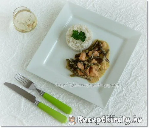 Spárgás tejszínes lazac recept