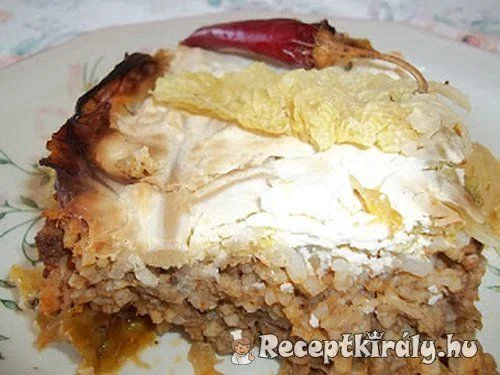 Tejfölös rakott kelkáposzta a sütőből