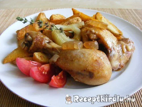 Tepsis csirkecomb steak burgonyával recept