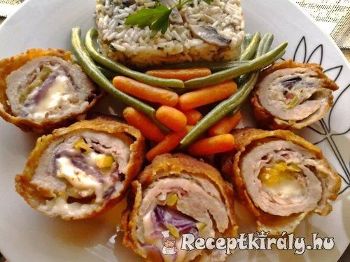 Töltött karajszeletek baconnal és sajttal