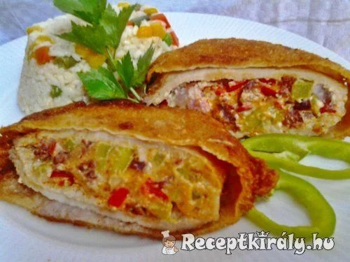 Töltött sertésborda kolbászos-krémsajtos töltelékkel recept