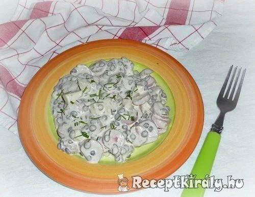Virslis lencsesaláta recept