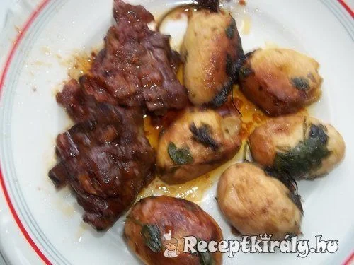 Vörösboros sült tarja petrezselymes újkrumplival recept