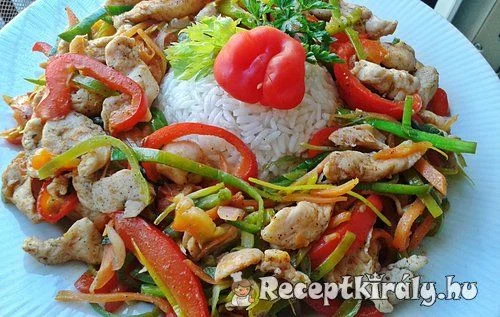 Zöldséges csirkemell-csíkok recept
