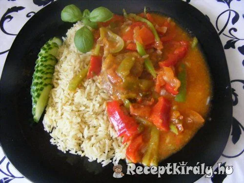 Zöldséges tarja rizzsel recept