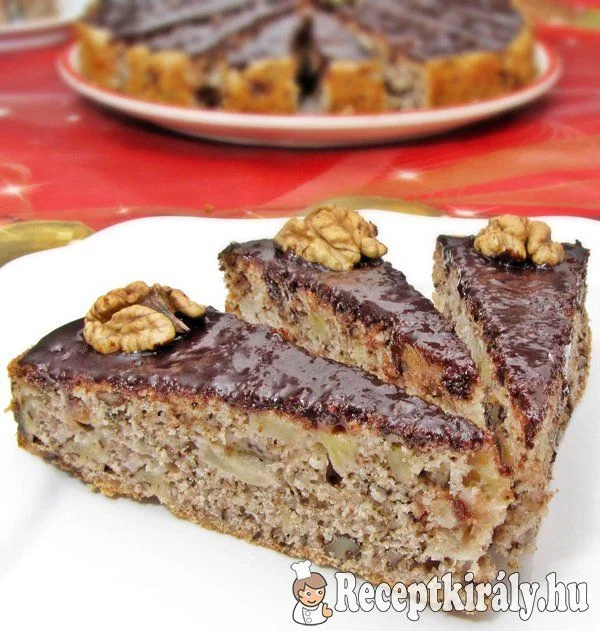 Almás-diós lepény recept
