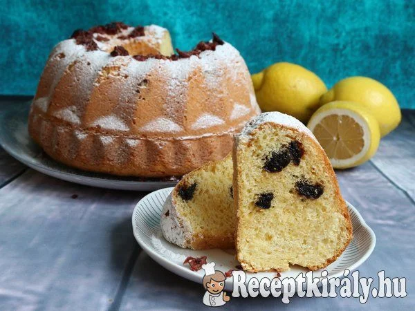 Aszalt cseresznyés, citromos kuglóf recept