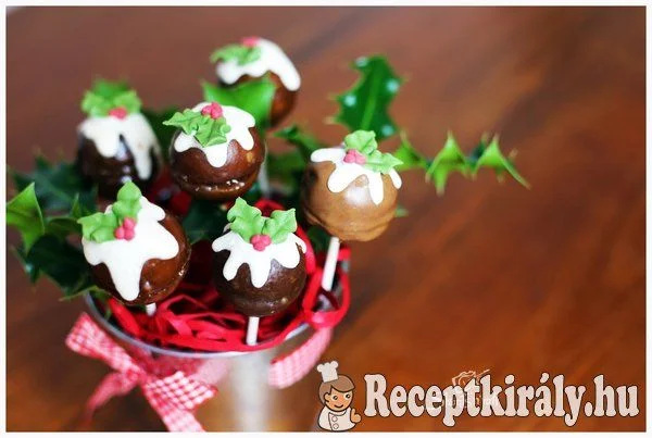Cake pop karácsonyi köntösben