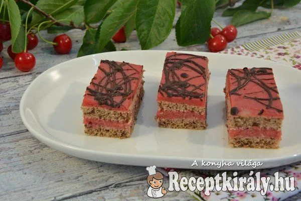 Diós meggykrémes szelet recept