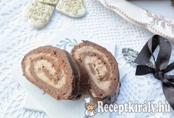 Gesztenyés csokis tekercs sütés nélkül recept