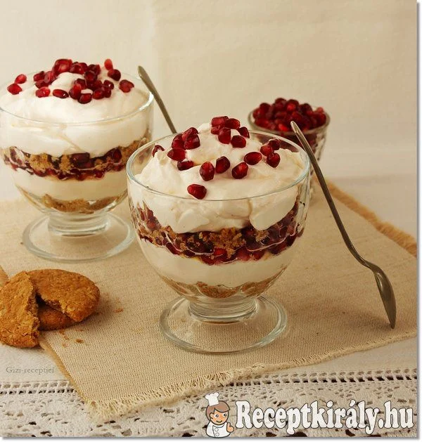 Joghurthab zabkeksszel és gránátalmával recept
