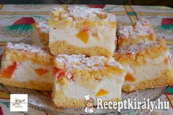 Joghurtos pite trópusi gyümölcsökkel recept