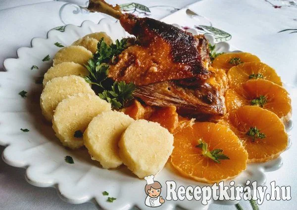Karamellás mandarinos sült kacsacomb meggylikőrrel recept