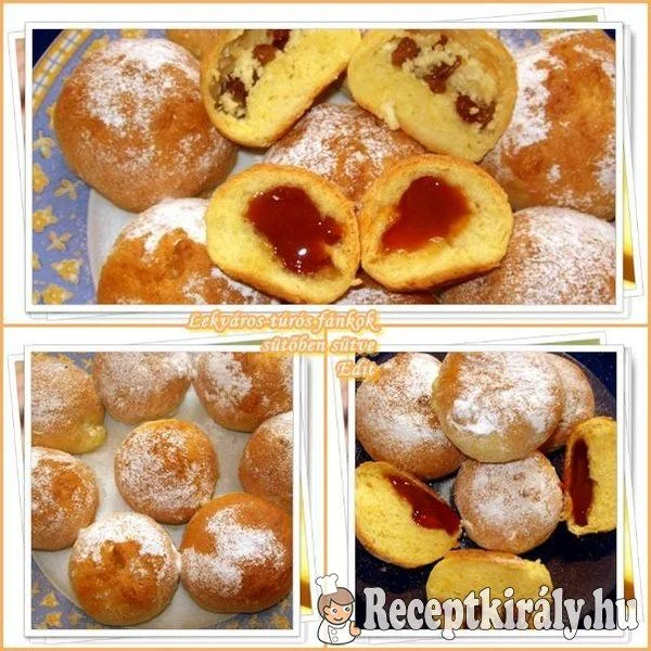 Lekváros és túrós fánkok sütőben sütve recept