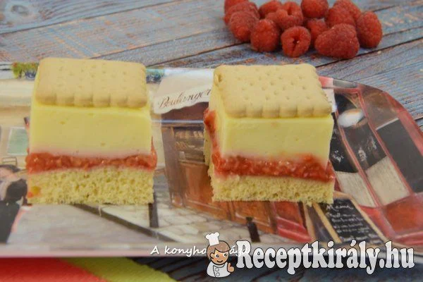 Málnás-kekszes kocka recept