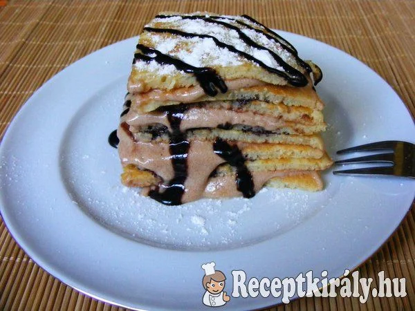 Mascarponés-mogyorókrémes palacsintatorony recept