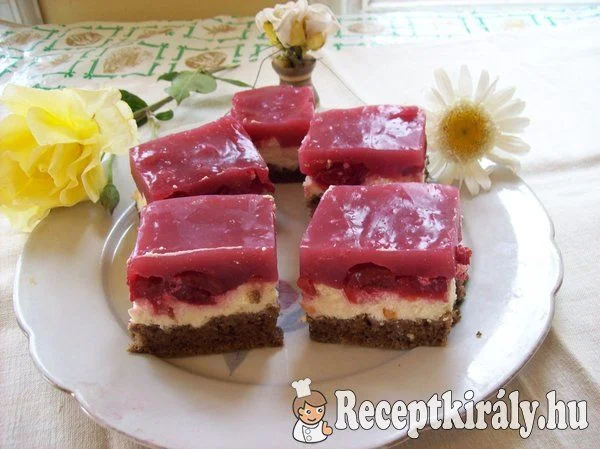 Meggyvarázs túrós meggyes süti