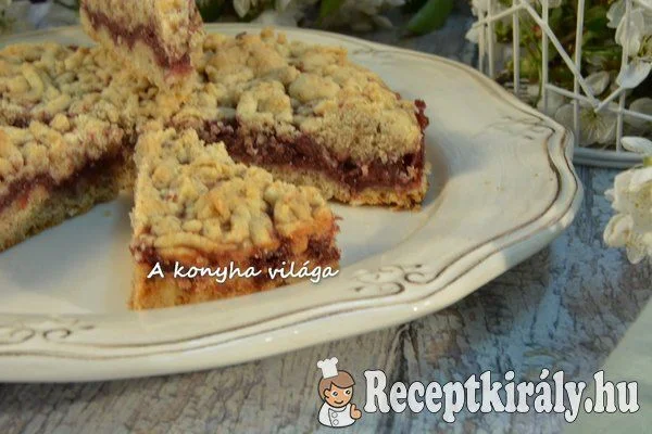 Meggyes morzsasüti recept