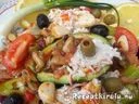 Avokádó paradicsomos chilis kagylóval rákfarkos zöldséges ananászsalátával – 1. kép